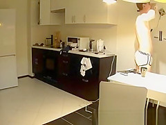 Girlfriend naked in kitchen