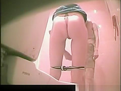 Girls caught peeing in public toilet