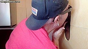 Gloryhole DILF sucks unshaven BBC before barebacked