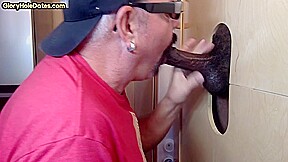 Gloryhole DILF sucks unshaven BBC before barebacked