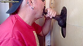 Gloryhole DILF sucks unshaven BBC before barebacked