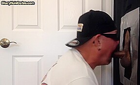 Gloryhole bottom DILF fucked at home after giving head