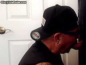 Gloryhole gaydaddy amateur sucks and wanks sturdy penis