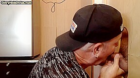 Gloryhole gaydaddy sucks BFs cock in homemade private video