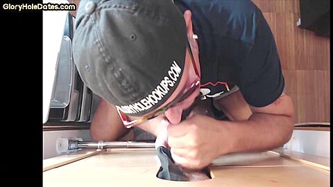 Gloryhole homemade DILF takes cum in mouth after blowjob