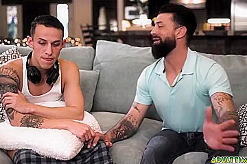 Gooner Stepdad Joins Stepson Masturbation And Fucks Him
