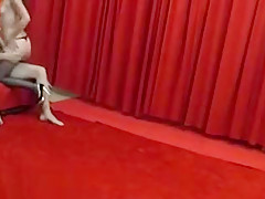 Gorgeous amateur chick gives backstage BJ to young guy
