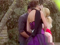 Gorgeous anal slave fucked in public park
