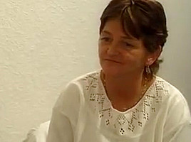 Granny in White Stockings Fucks in the Office