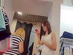 Great Upskirt Of Young Girl At The Fitting Room