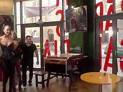 Green haired slave disgraced in public