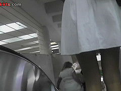 G-string looks outstanding in upskirt pussy scene