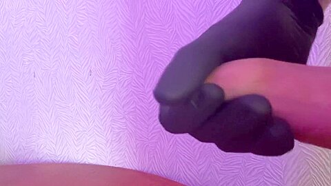 Guy Masturbates Doctor In Black Gloves