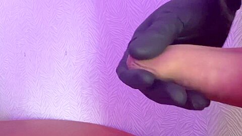Guy Masturbates Doctor In Black Gloves