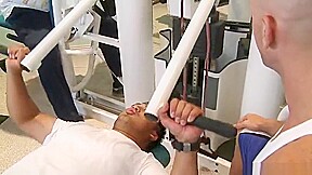 Handsome blonde Sammie Spades perfroming in hot sport porn video