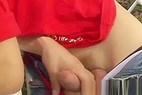 Hardcore outdoor bareback threesome with horny fuckers
