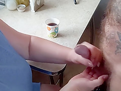 He Cums In My Coffee Glass After Jerking Off