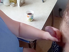 He Cums In My Coffee Glass After Jerking Off