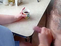 He Cums In My Coffee Glass After Jerking Off