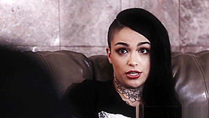 Hellish goth slut pounded in foursome