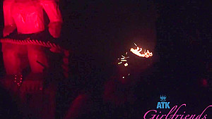 Hippie chick with a bushy slit gave a footjob to a guy she wanted to fuck