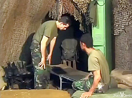 Homo Soldiers Enjoy An Interracial Plow In Barracks