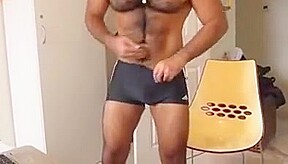 Horny Bear in swim trunk