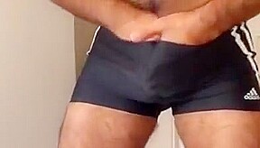 Horny Bear in swim trunk