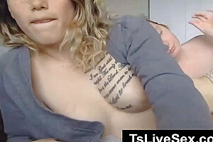Horny Female Sucks A Trans Penis