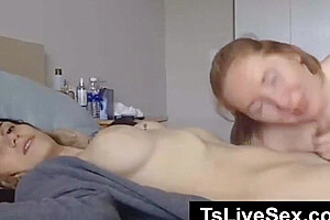 Horny Female Sucks A Trans Penis
