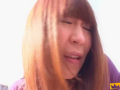 Horny Japanese Milf Satisfies Her Shaved Pussy With A Toy Outdoor