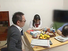 Horny Japanese teen 18+ Fucked at Dinner