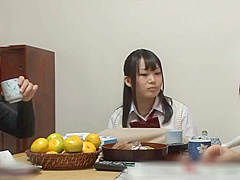 Horny Japanese teen 18+ Fucked at Dinner