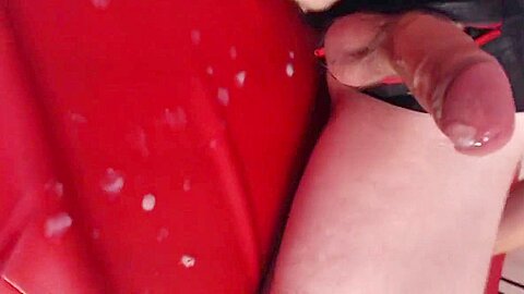 Horny Kinky Latex Guy Cum Hard!
