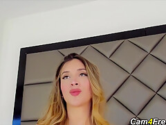 Horny Slut Fingering Herself While Sucking Her Fake Cock