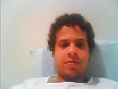 Horny Young Latino Stroking Big Curved Dick