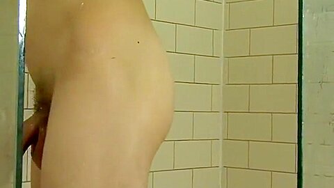 Horny boy have a shower wank and cum HD