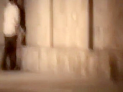 Horny couple fucking in dark street