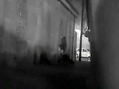 Horny couple fucking in dark street
