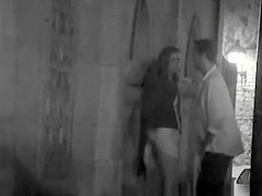 Horny couple fucking in dark street