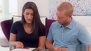 Horny couples read and sign relationship contract