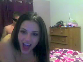 Horny femdom babe enjoys online slave training and bjs