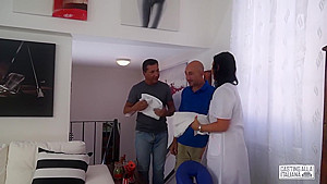 Horny mature Italian Barbara Devil gets DP in nasty hard MMF threesome in HD