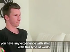 Horny stud fucks beautiful female agent