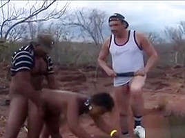 Hot African Ebony teen 18+ Fucked In Hot Threesome
