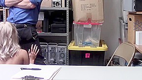 Hot Blonde Breaks Into Store Fucks Security Guard To Avoid Jail