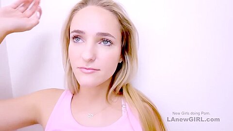 Hot Blonde teen 18+ Teases Cock At Her Best At Her Audition