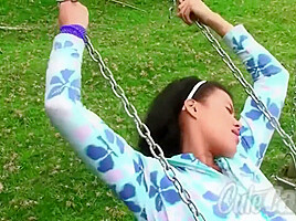 Hot Cute Carla Tease Naked in playground Outdoor