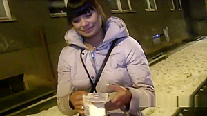 Hot Czech brunette bangs in public