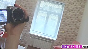 Hot Russian Brunette striptease in closeup video with yummy pussy
